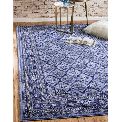 Bungalow Rose Goldmann Performance Blue Rug & Reviews Wayfair